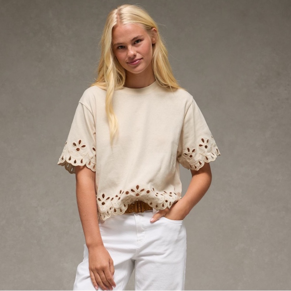 AE Boxy Eyelet T-Shirt